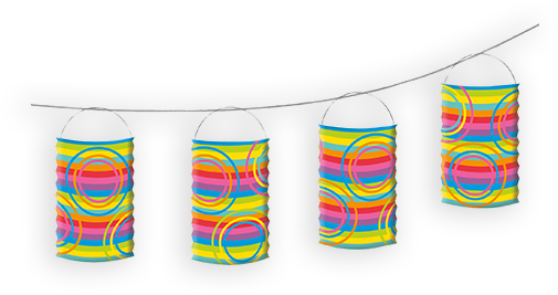 Garland "lampion" - Coffee Table Clipart (546x663), Png Download