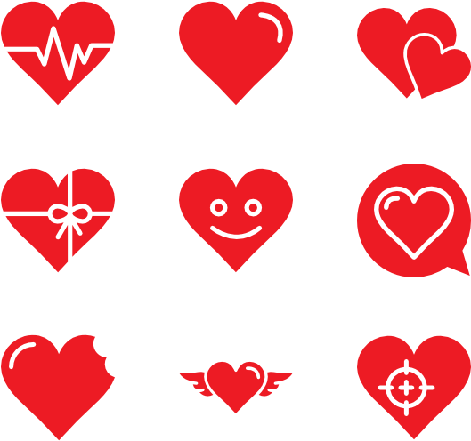 Heart - Corazones De Colores Rojos Clipart (600x564), Png Download