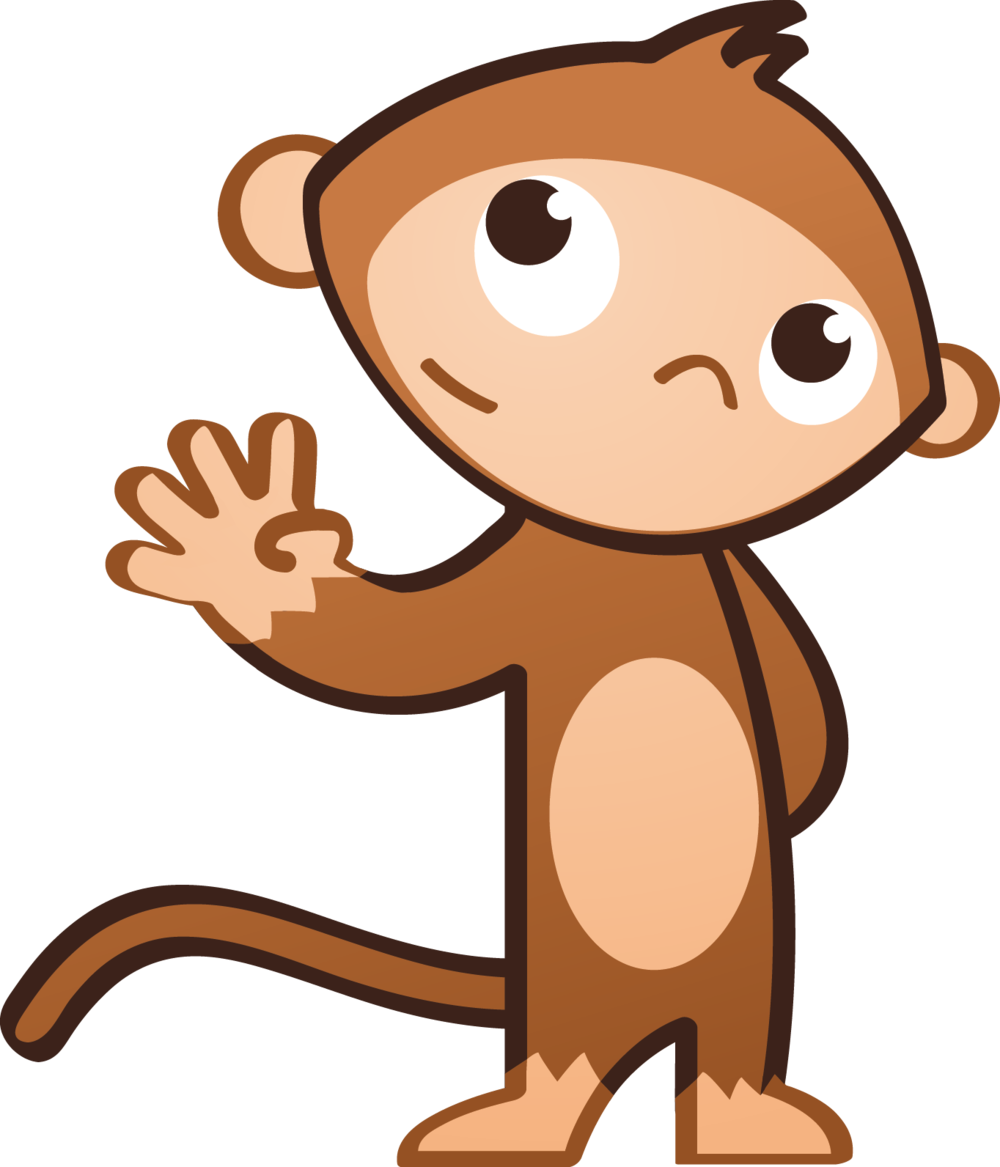 Monkey Age 4 Fingers Clipart (1000x1167), Png Download