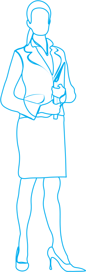 Woman With Binder Wireframe Clipart (352x983), Png Download