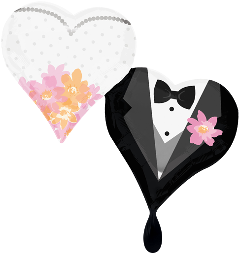 1 Folienballon - Ø 76cm - Hochzeitspaar - Serce Para Młoda Clipart (606x876), Png Download