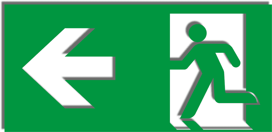 Aufkleber Mit Rettungszeichen Transparent Gr N Folie - Exit Sign Right And Left Clipart (960x960), Png Download