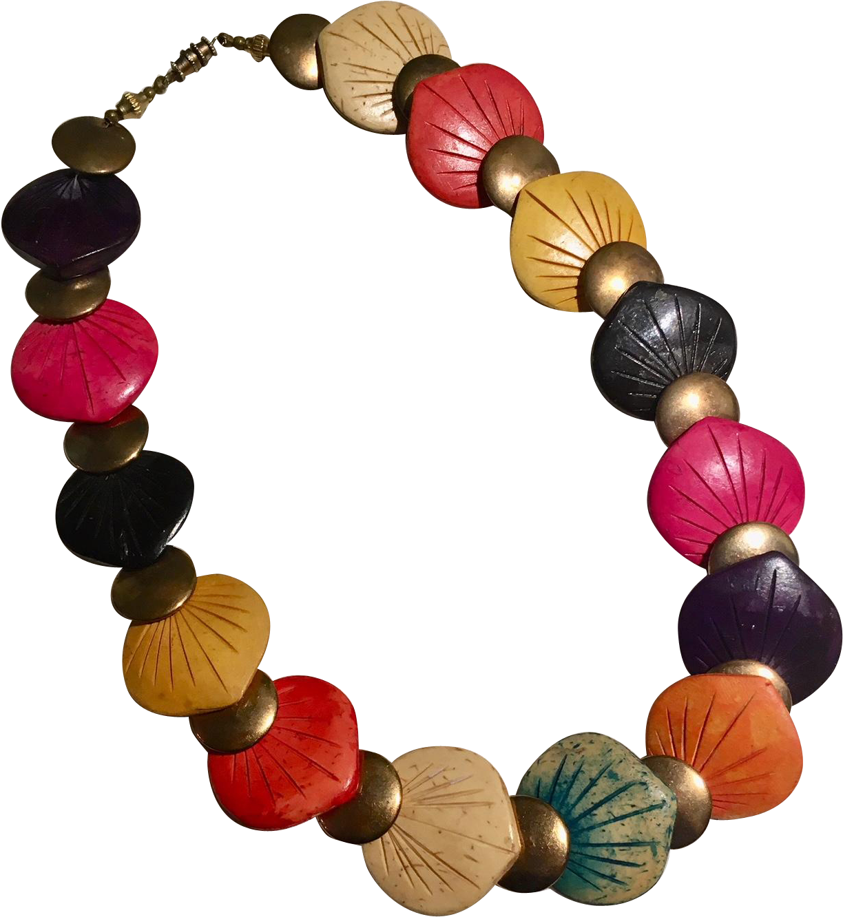 Carved Multi Dyed Wood And Metal Bead - Bead Clipart (1331x1331), Png Download