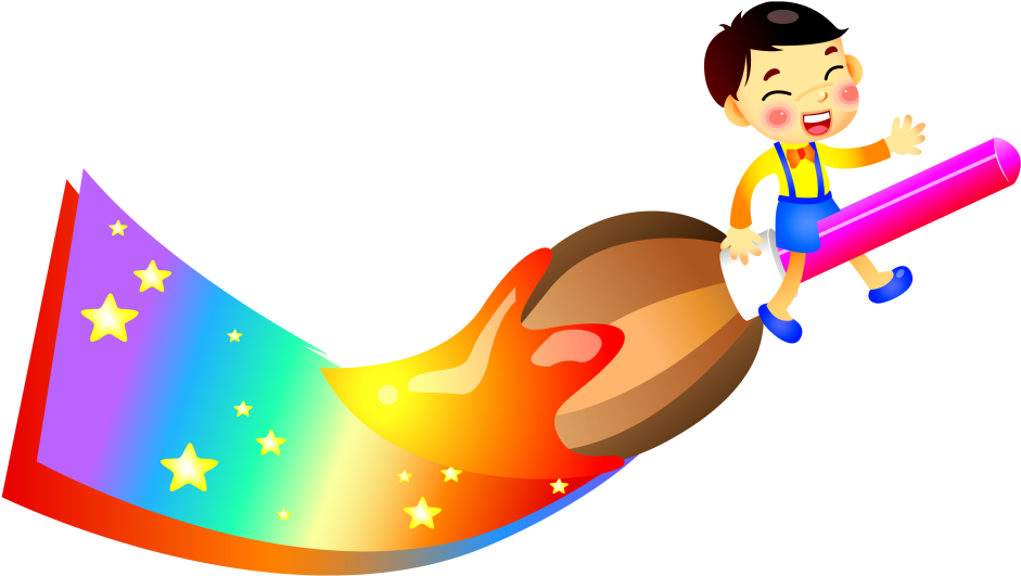 Png Royalty Free Download Cartoon Painting Brush Riding - Drawing Brush Clipart Png Transparent Png (1200x750), Png Download