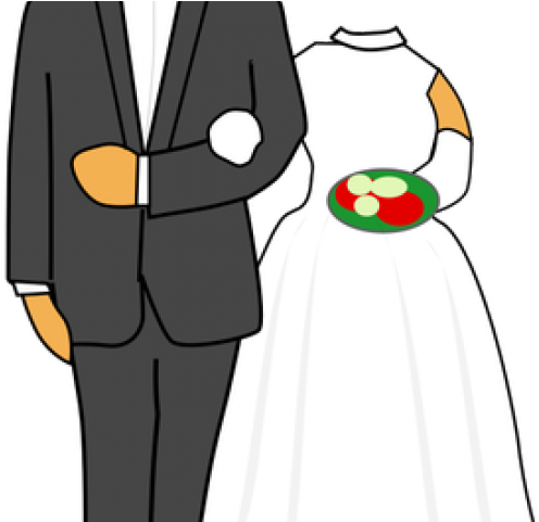 Bride Clipart Wedded Couple - Wedding Couple Cartoon Png Transparent Png (640x480), Png Download