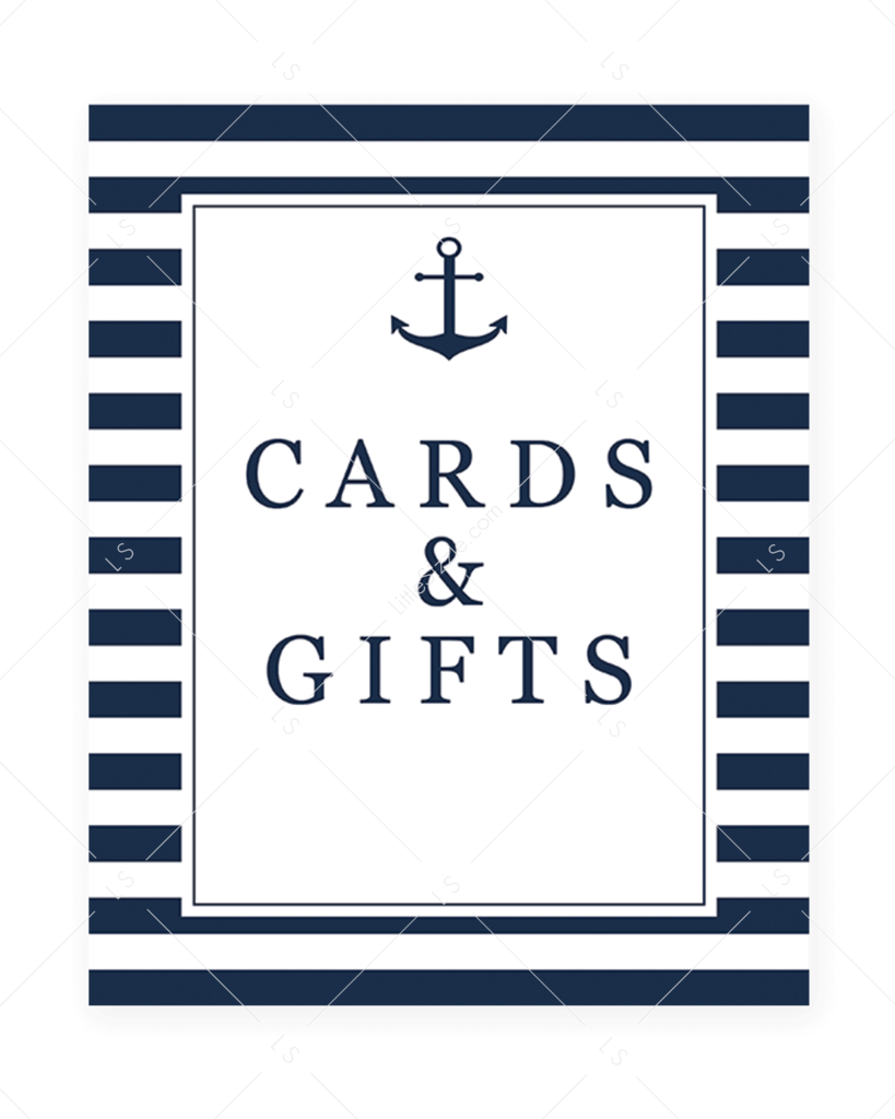 Nautical Gifts Sign Printable Navy And White Stripes - Baby Boy Advice Clipart (819x1024), Png Download