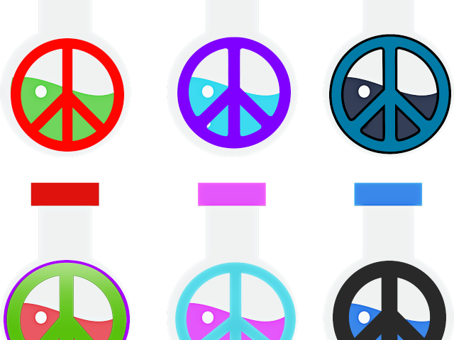 Peace Sign Clipart Turquoise - Peace Symbols - Png Download (640x480), Png Download