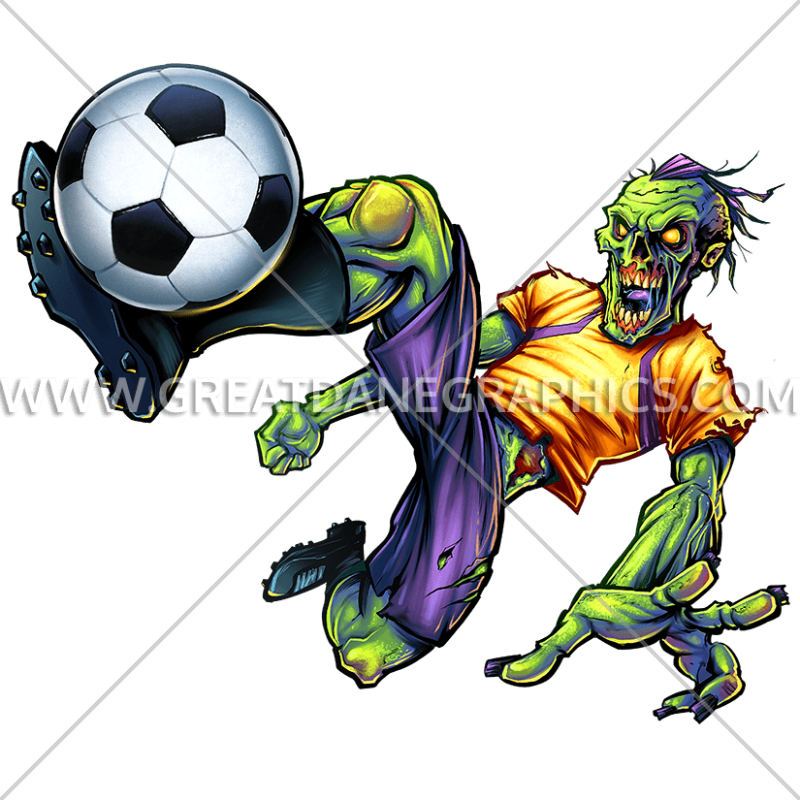 Pin Girl Kicking Soccer Ball Clip Art - Zombie Soccer - Png Download (800x800), Png Download