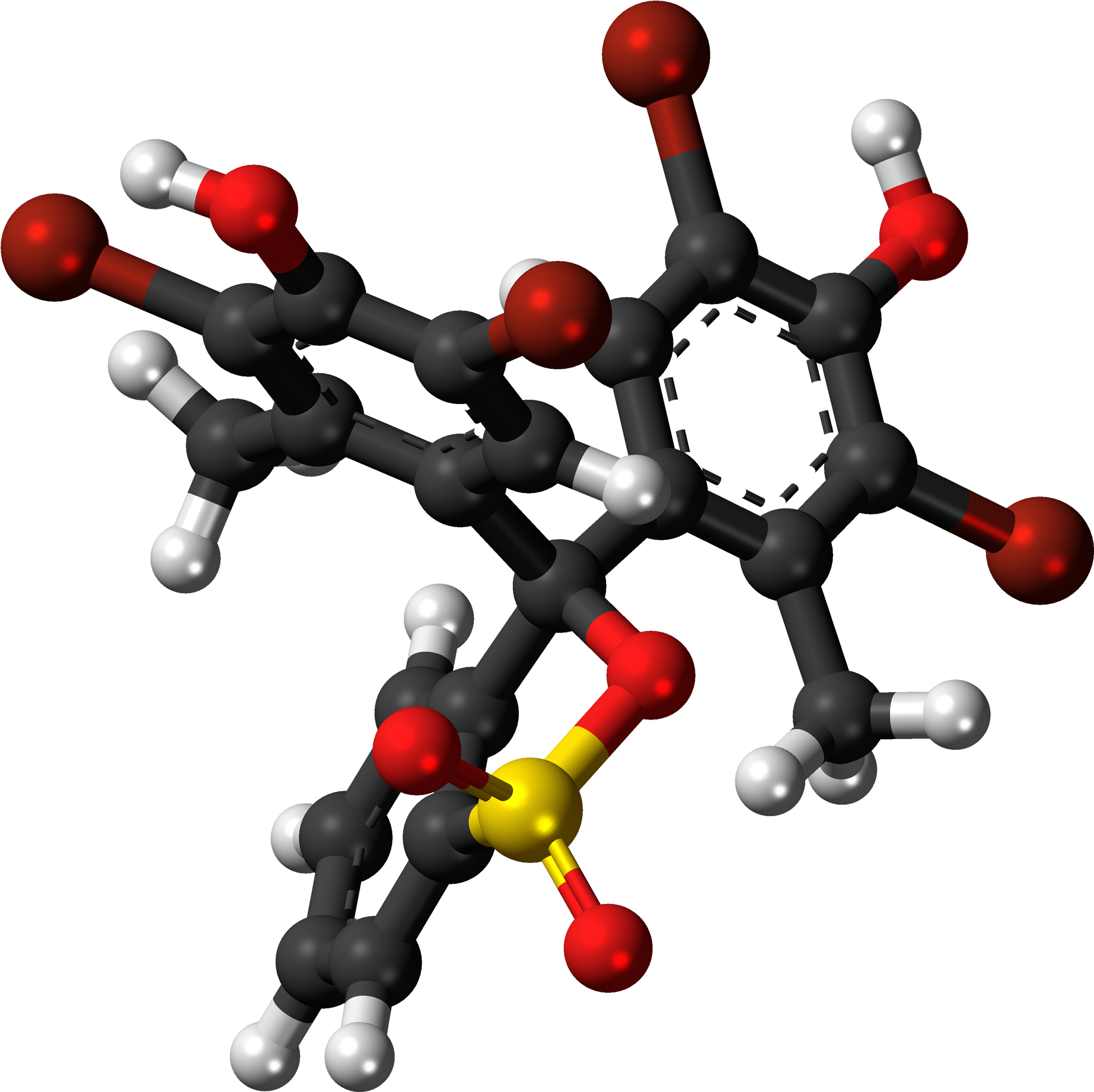 Bromocresol Green Cyclic 3d Ball - Bromocresol Green 3d Clipart (2000x1996), Png Download
