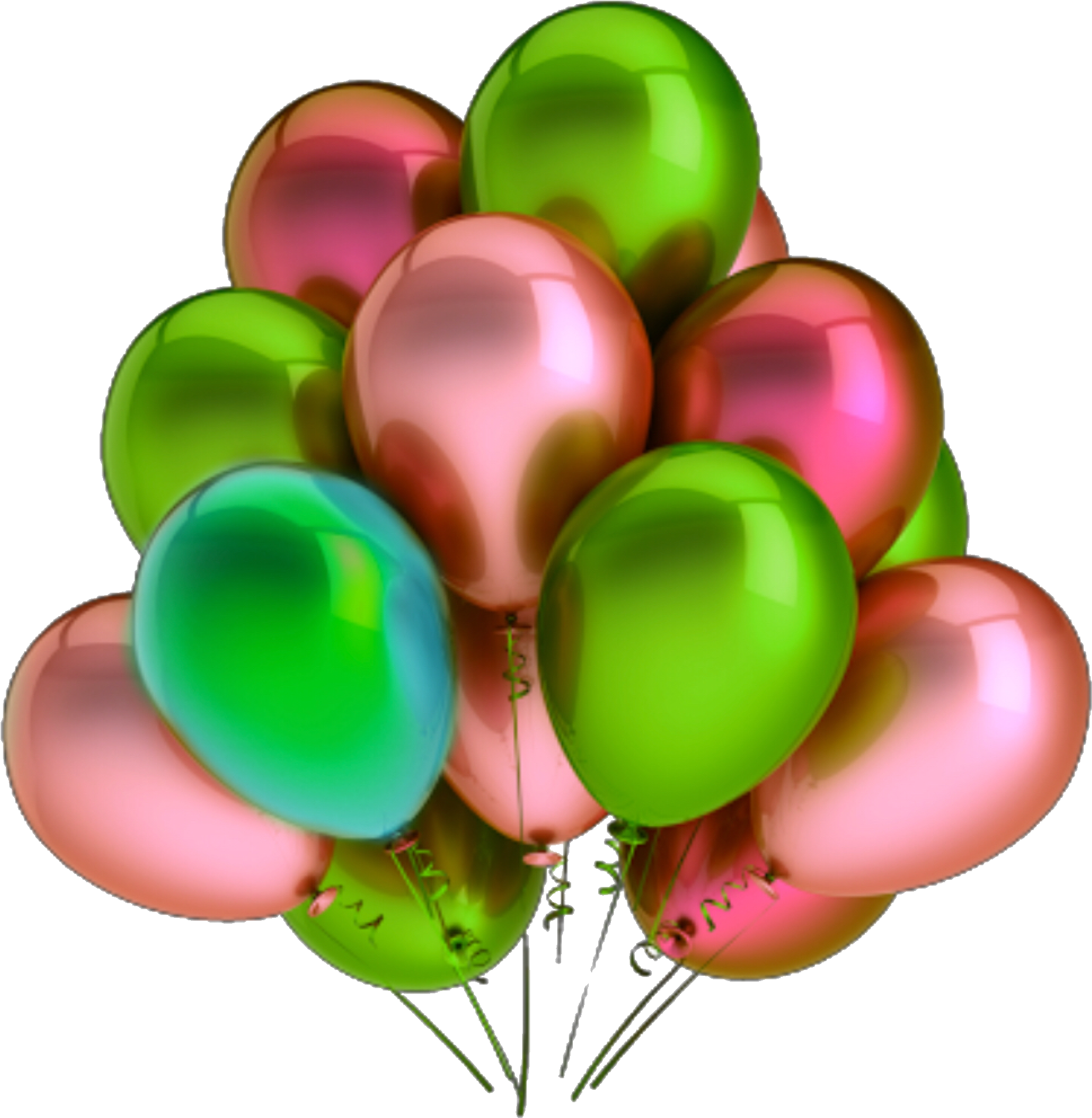 Globos Colourful Sticker Hbd Happybirthday Clipart (2048x2048), Png Download