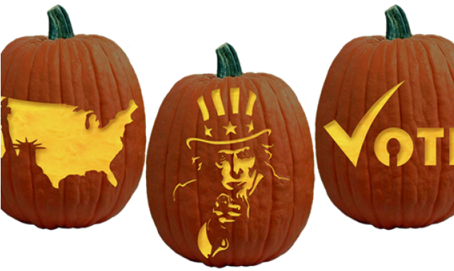Raven Clipart Pumpkin Carving Templates - Political Pumpkin Carving Patterns - Png Download (640x480), Png Download