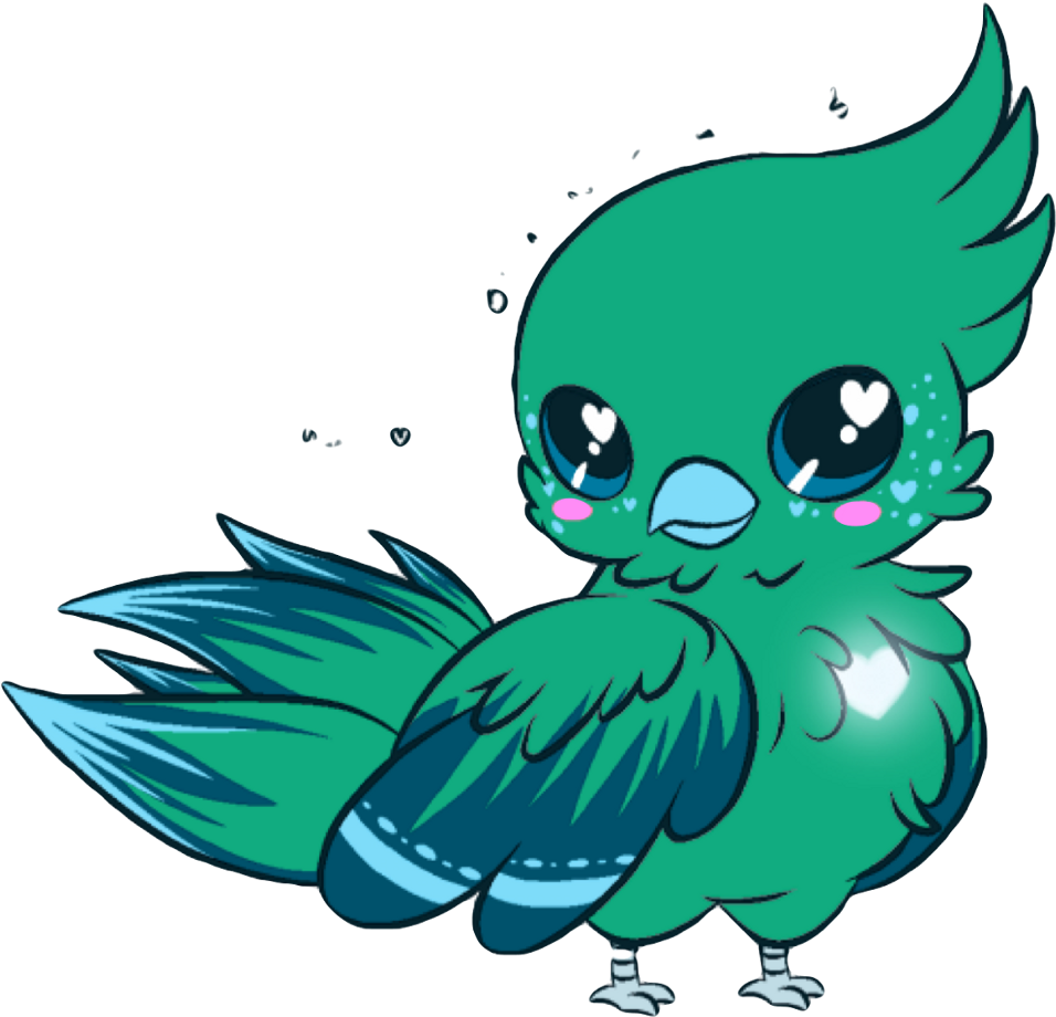 Drawn Parrot Kawaii - Cartoon Kawaii Cute Birds Clipart - Full Size ...