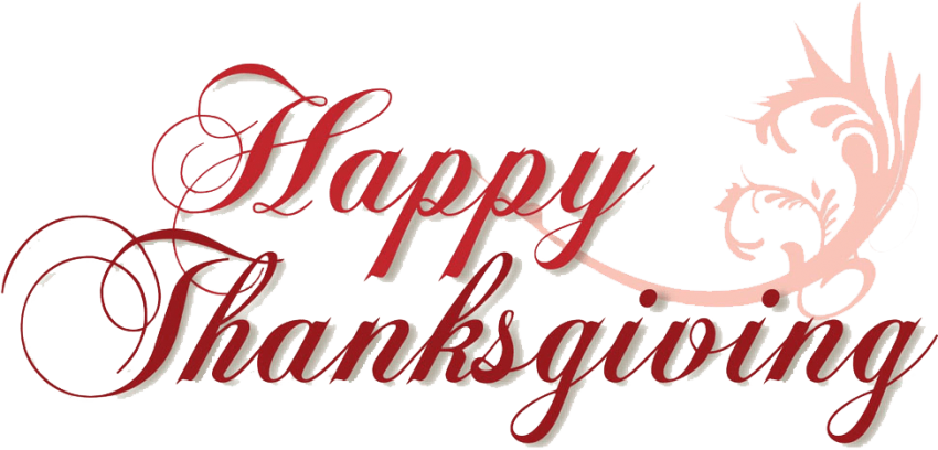 Free Png Download Happy Thanksgiving Transparent Background - Calligraphy Clipart (850x408), Png Download