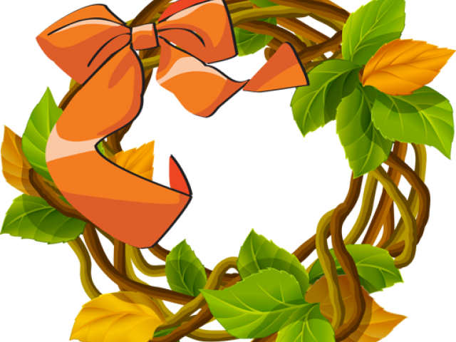 Grape Clipart Wreath - Transparent Thanksgiving Wreath Clipart - Png Download (640x480), Png Download