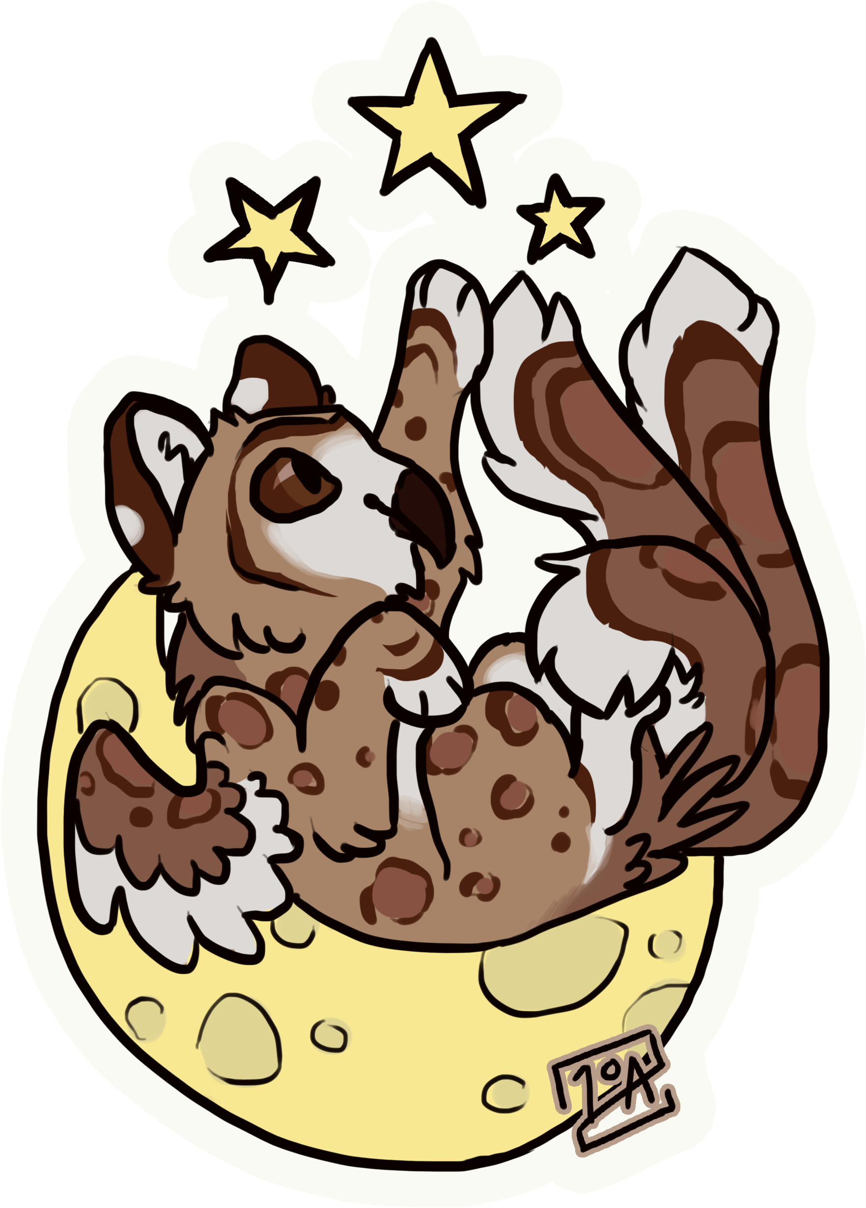 Cat Jumped On The Moon To Catch The Stars Clipart (1800x2700), Png Download