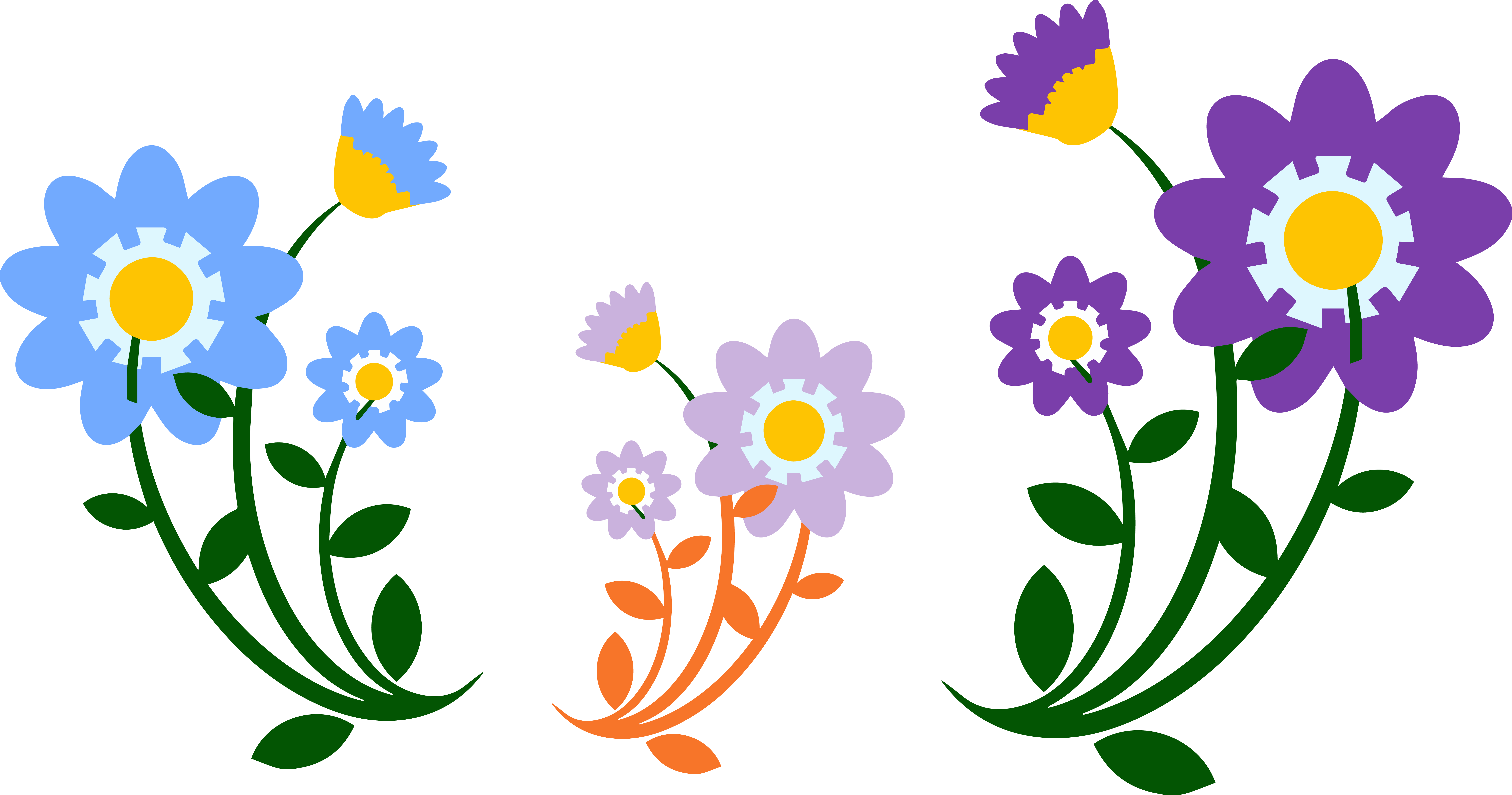 Flower Clipart Png - Flower Cliparts Transparent Png (7481x3933), Png Download