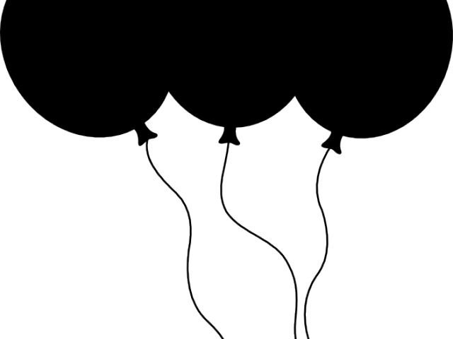 Balloon Clipart Black And White - Balloons Clip Art - Png Download (640x480), Png Download