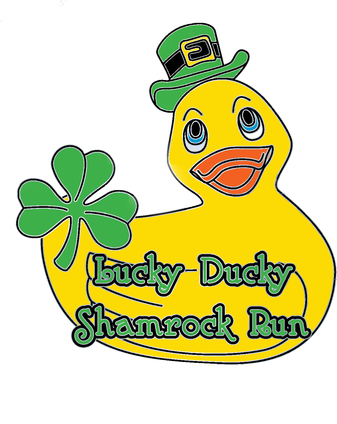 Lucky Ducky Shamrock Race - Duck Clipart (1465x1597), Png Download