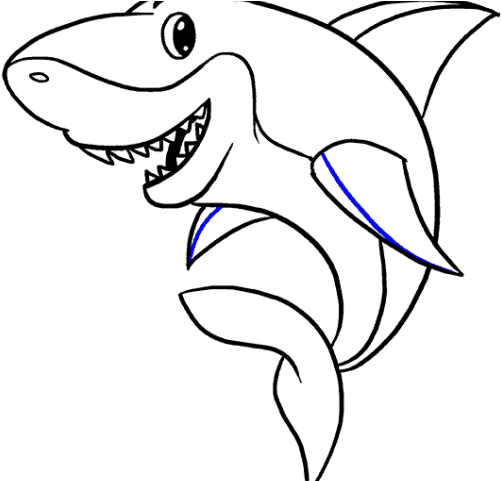 Mako Shark Clipart Simple Cartoon - Drawing - Png Download (640x480), Png Download