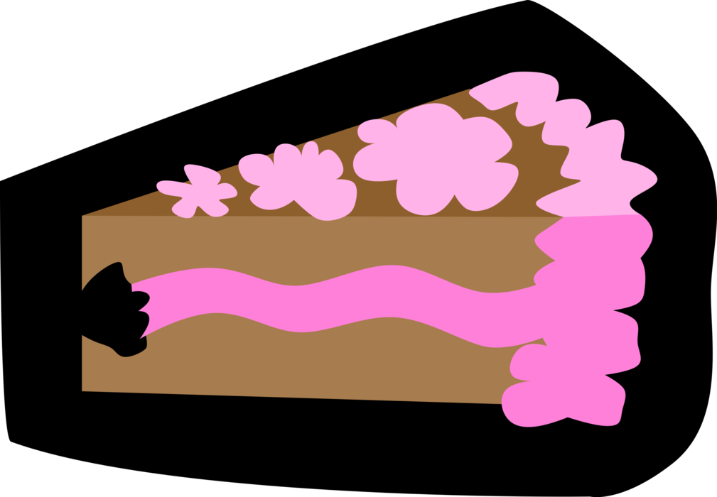 Vector Illustration Of Slice Of Baked Dessert Cake Clipart (1009x700), Png Download