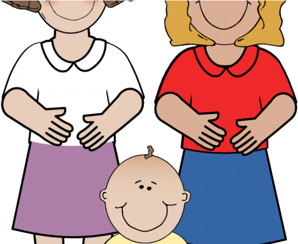 Birth Clipart Gave - Two Moms Family Clipart - Png Download (640x480), Png Download