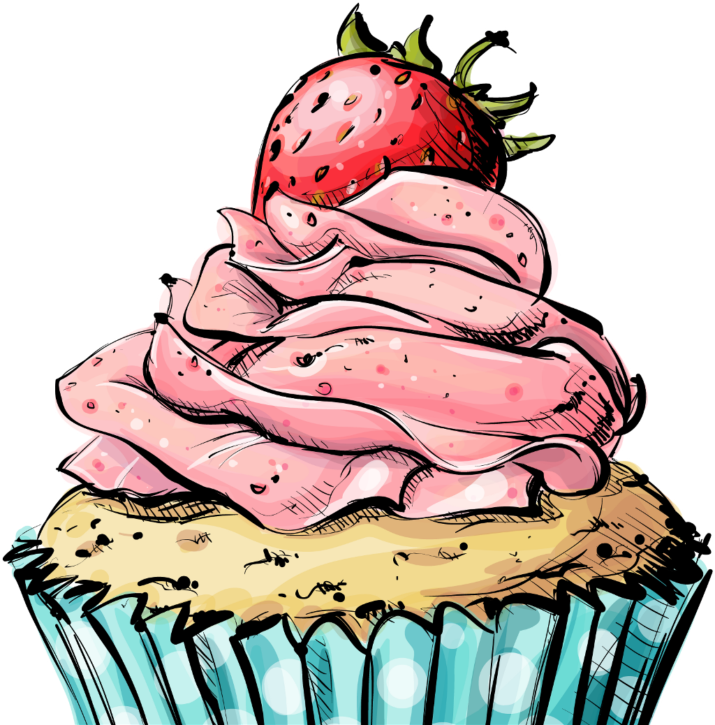 Cupcake Birthday Cake Bakery Muffin - Background Cupcake Poster Clipart (794x805), Png Download