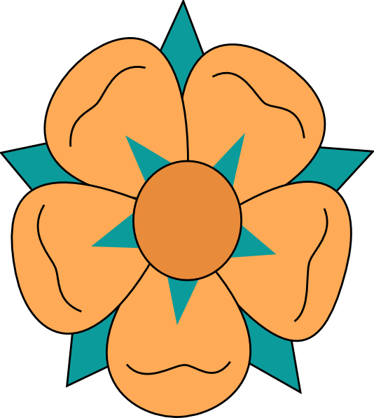 Orange Flowerette Svg Clip Arts 534 X 597 Px - Png Download (534x597), Png Download