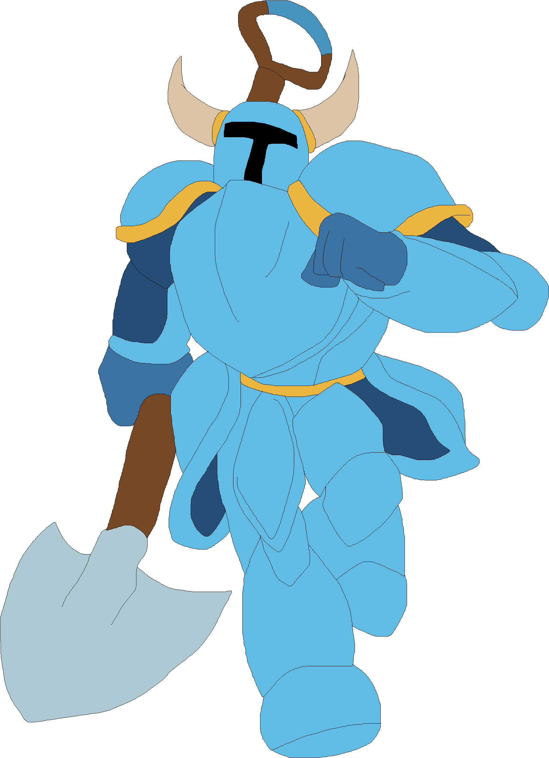 Shovel Knight Ssb18 - Cartoon Clipart (1806x2452), Png Download