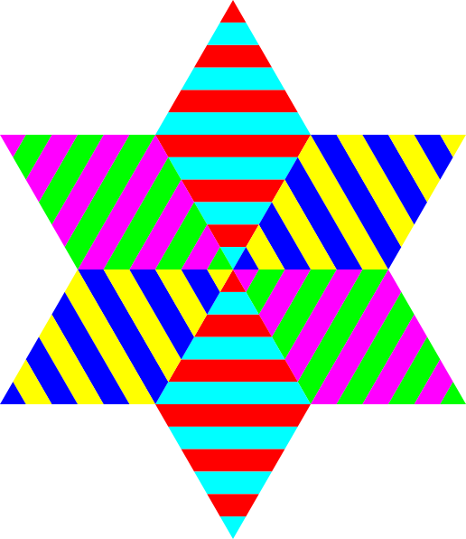 Hexagram Triangle Rainbow Clip Art - Multicolor Star - Png Download (516x596), Png Download