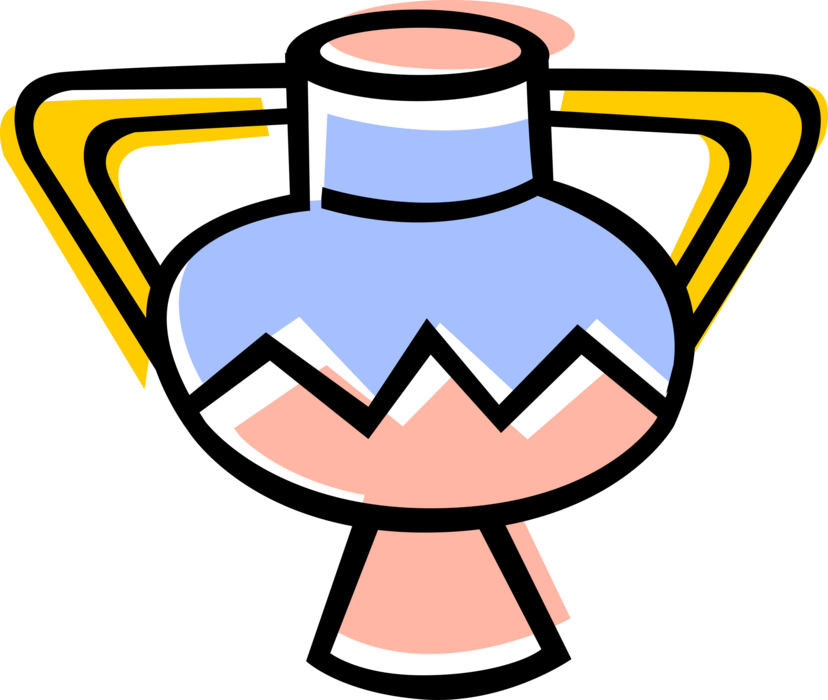 Vector Illustration Of Ceramic Flower Vase Clipart (828x700), Png Download