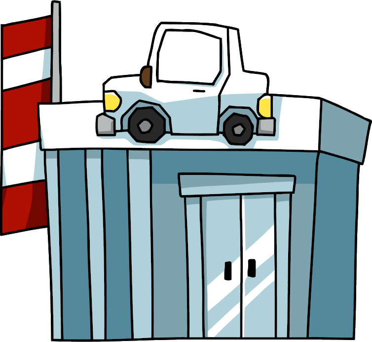 Car Dealership - Car Shop Scribblenauts Clipart (754x694), Png Download