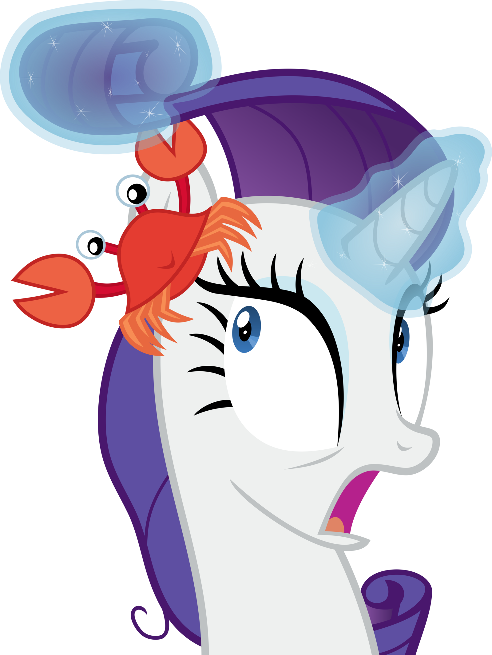 Rarity With A Crab In Her Mane By Pink1ejack - Mylittlepony Clipart (1600x2131), Png Download