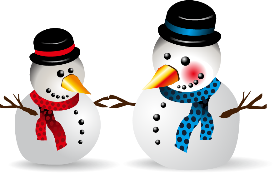 Winter Snowman Png Vector Material - Muñecos De Nieve En Png Clipart (877x554), Png Download