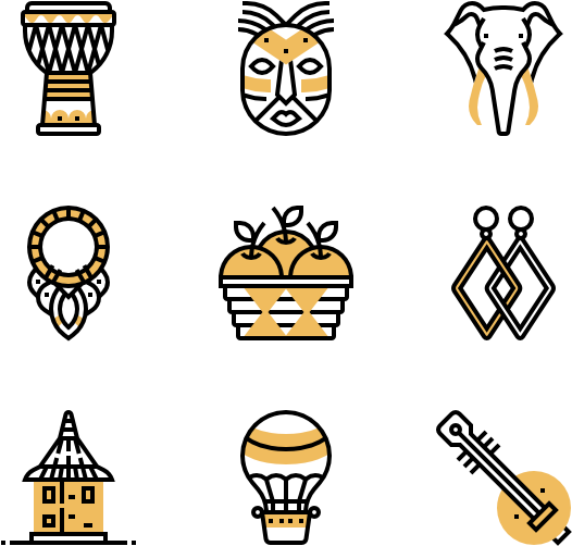 Africa Symbols Clipart (600x564), Png Download