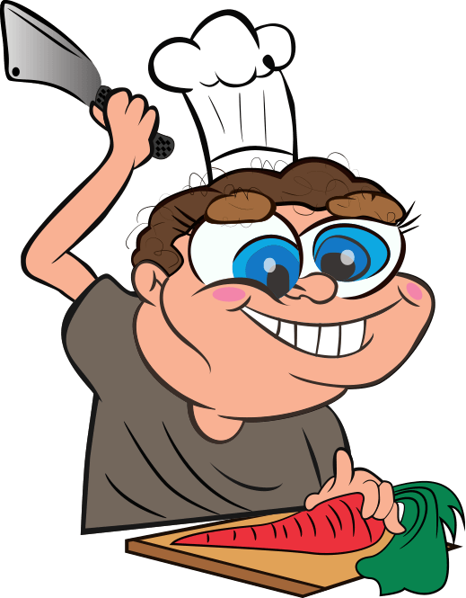 Home Chef At Work - Cartoon Clipart (519x665), Png Download
