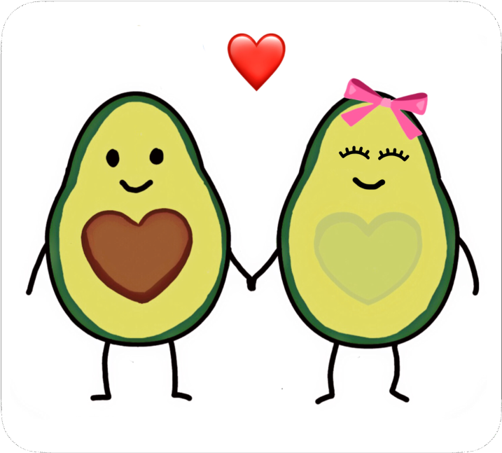 Couple Sticker - Aguacate Love Clipart (1024x1024), Png Download