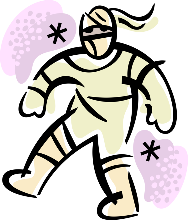 Vector Illustration Of Halloween Movie Monster Mummy Clipart (600x700), Png Download