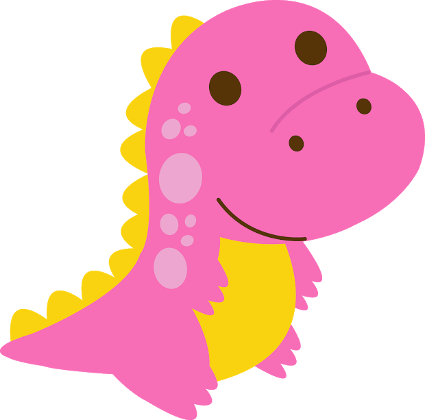 Dinossauros Cute - Decoração De Dinossauro Rosa Clipart (620x613), Png Download