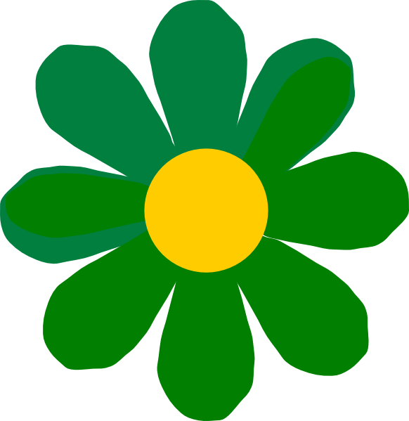 Green Flower Clip Art - Png Download (582x599), Png Download