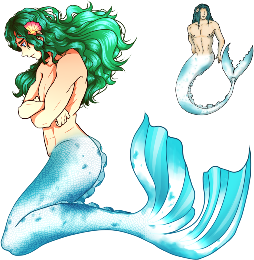 Collection Of Free Merman - Drawn Mermen Clipart (894x894), Png Download