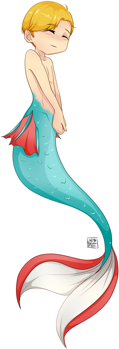 Image - Steve X Tony Mermaid Clipart (632x1264), Png Download