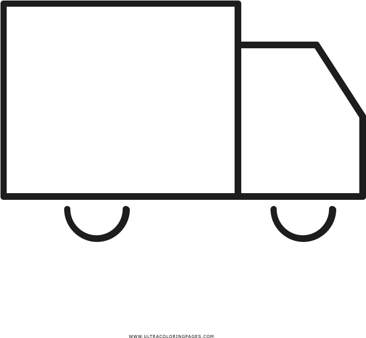 Truck Coloring Page - Line Art Clipart (1000x1000), Png Download