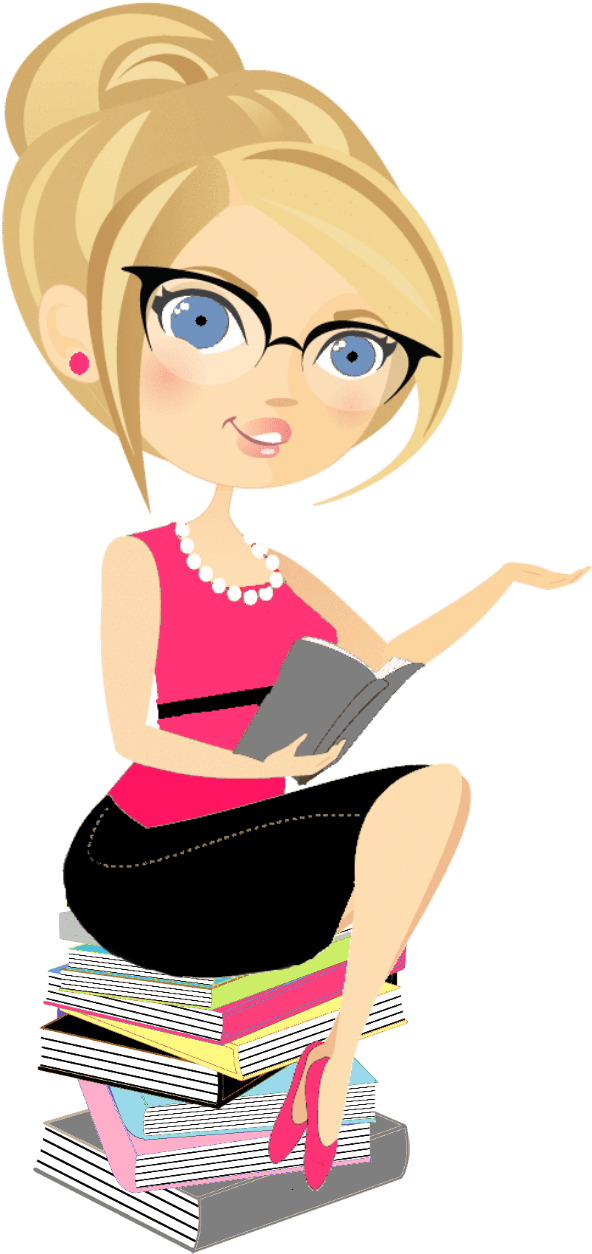 Jaime Pink True Transparent Book Pile - Cartoon Clipart (654x1311), Png Download