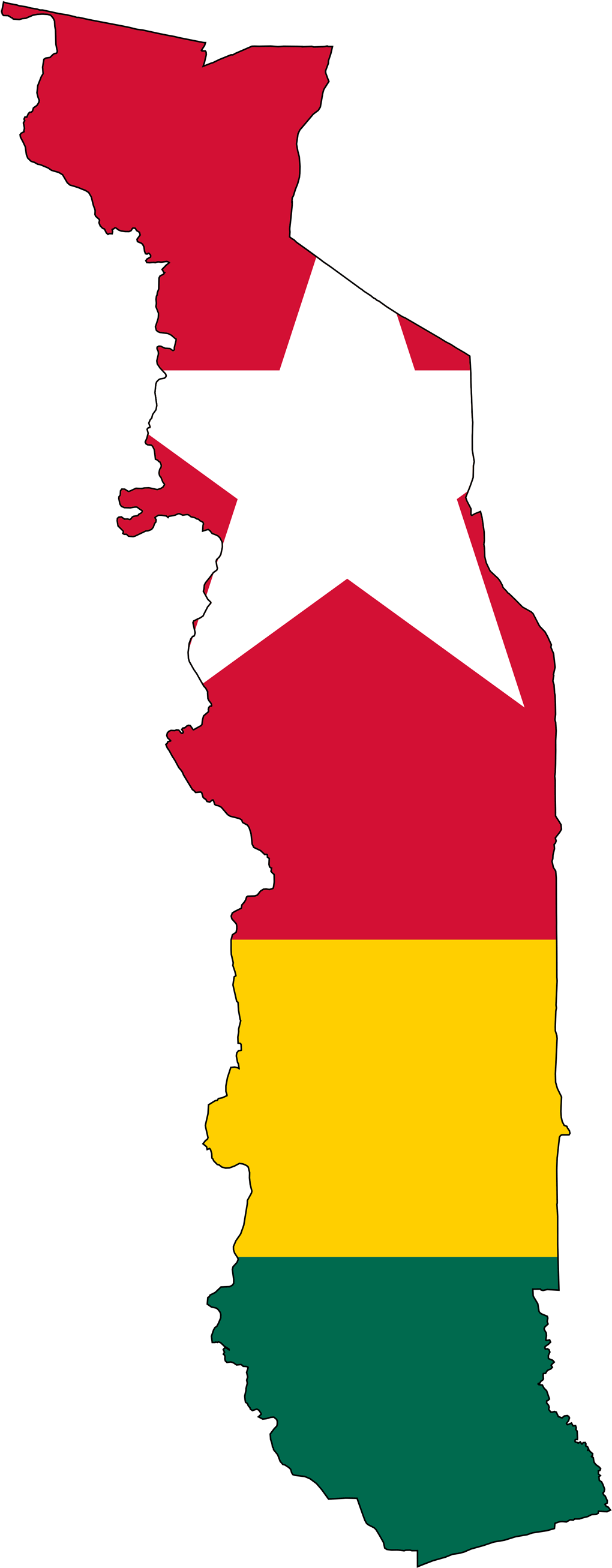 Togo Flag Free Png Image - Togo Map And Flag Clipart (1024x2622), Png Download
