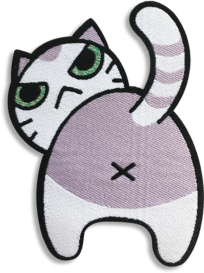 Cat Butt Patch - Cartoon Clipart (1000x1000), Png Download
