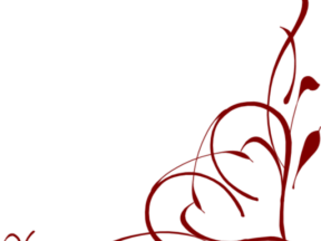 Heart Clipart Scrollwork - Corner Scroll Work Png Transparent Png (640x480), Png Download