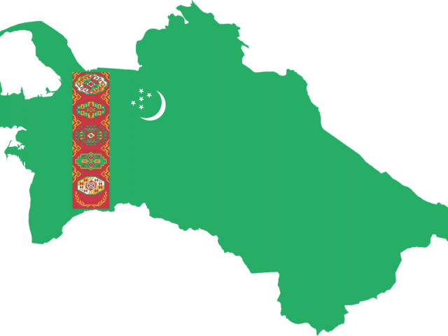 Burundi Flag Clipart New Years Eve - Turkmenistan Map With Flag - Png Download (640x480), Png Download