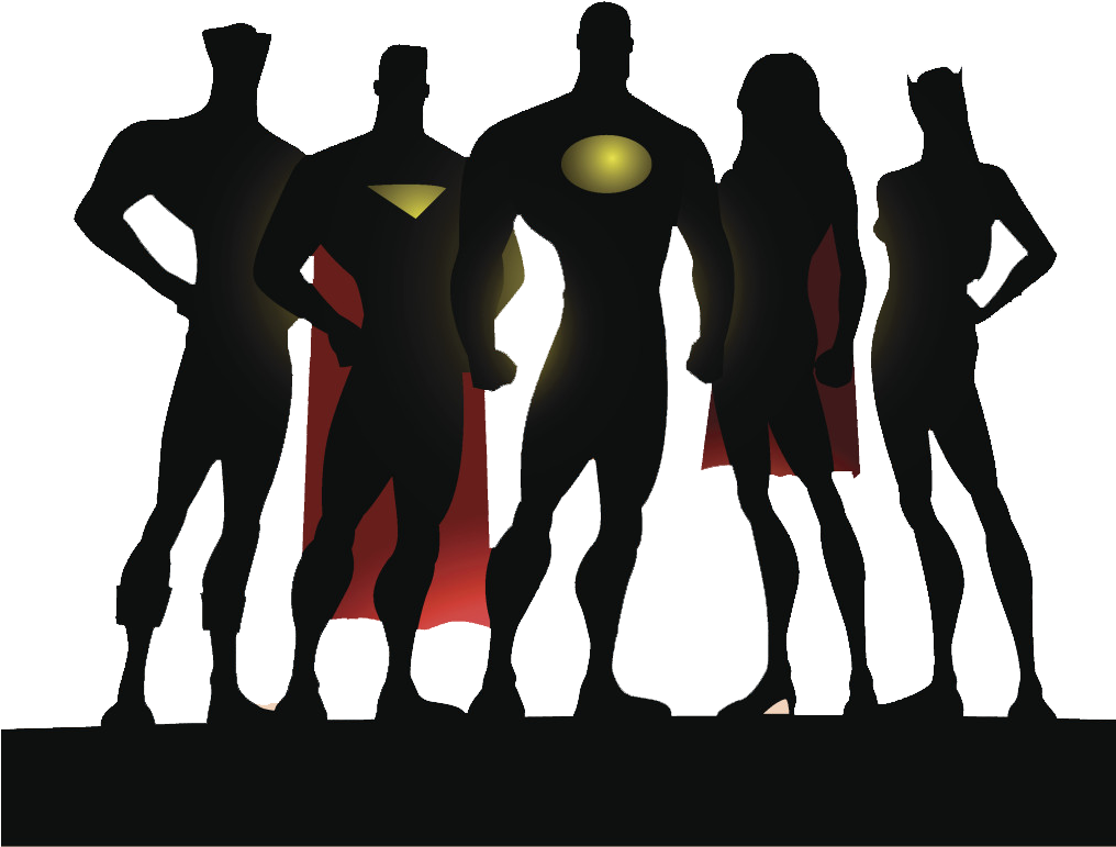 The Superhero Academy - Silhouette Super Hero Team Clipart (1015x782), Png Download