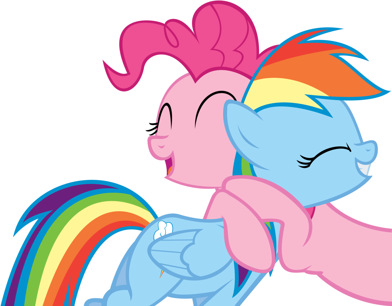 Pinkie Pie And Rainbow Dash Hugging - Mlp Rainbow Dash And Pinkie Pie Clipart (1260x985), Png Download