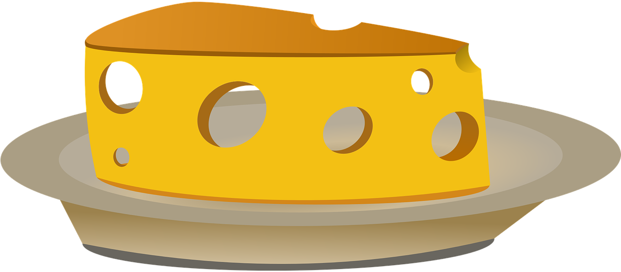 Plates Clipart Food - Cheese On A Plate Cartoon - Png Download (960x480), Png Download